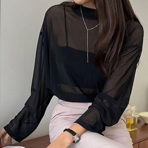 Elegant Black Sheer Top
